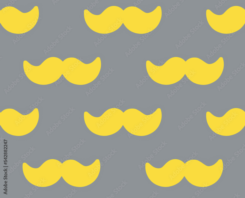 Simple picture of yellow mustache on grey background. Simple picture of yellow mustache on grey background.