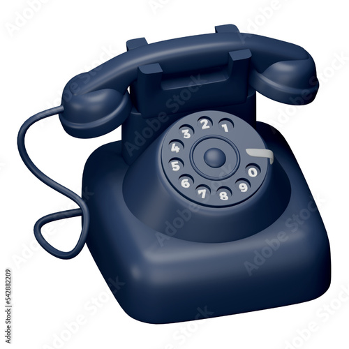 Telephone 3d rendering isometric icon.