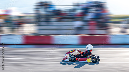 karting championship race, front view