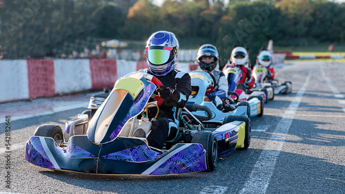 karting championship race, front view photo