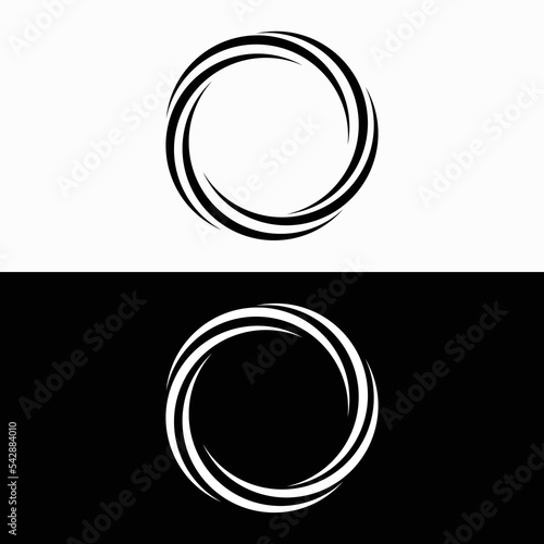 Black and white circle vector logo