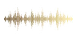 Abstract sound wave stripe lines luxury gold gradient equalizer isolated on transparent background in concept music, sound, technology.