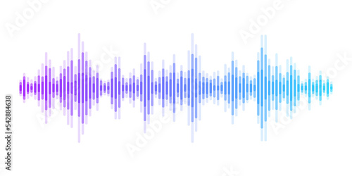 Foto Abstract sound wave stripe lines colourful gradient blue purple equalizer isolated on transparent background in concept music, sound, technology
