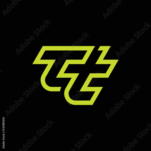 Modern and minimalist initial letter TT or 2T monogram logo