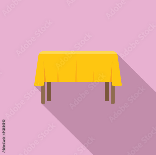 Family table icon flat vector. Home furniture. Modern house
