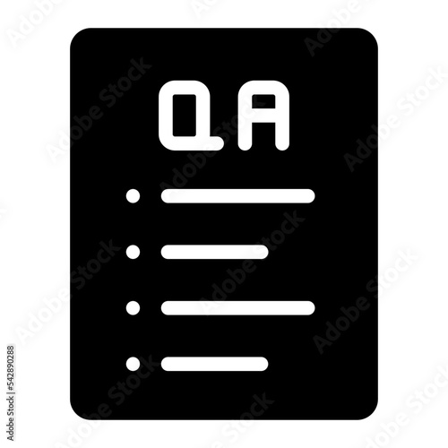 qa glyph icon