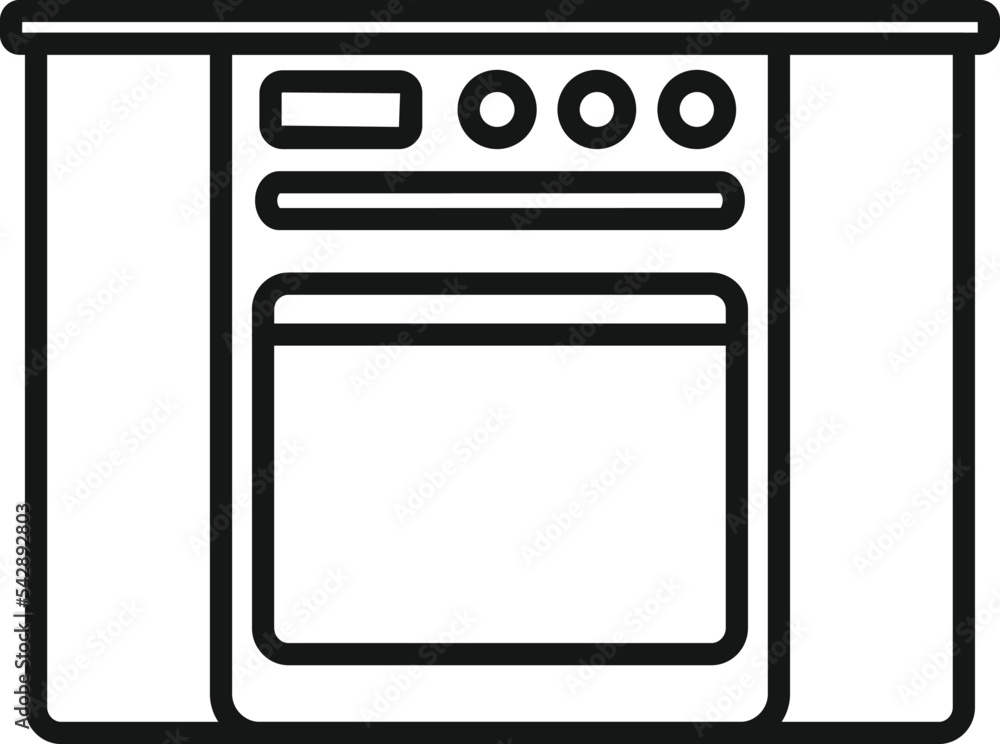 Kitchen stove icon outline vector. Interior design. Modern cook Kitchen stove icon outline vector. Interior design. Modern cook