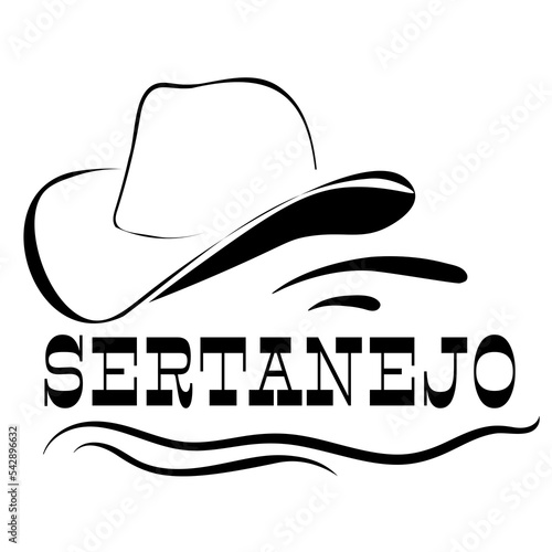 Sertanejo Vector Illustration Hand-drawn design on white Background. Vector illustration