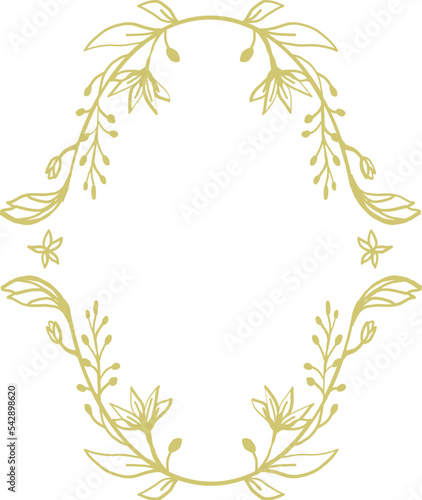 Flower Wreath Frame Line Art © ABC Vector
