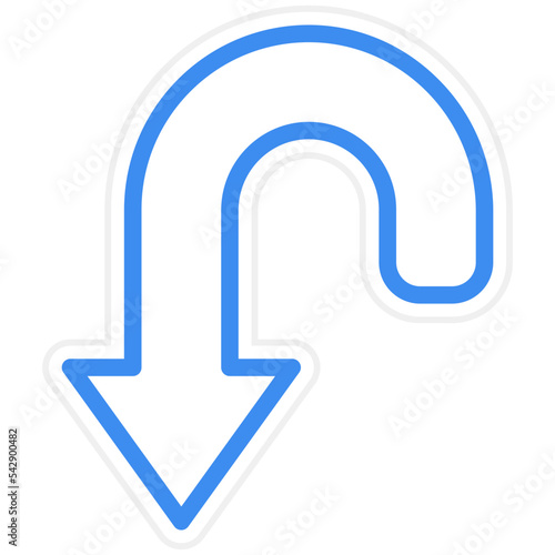 Curved Down Icon Style