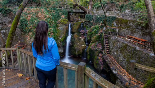 Ayazma National Park in Ida Mountains and streams flowing under the bridge photo