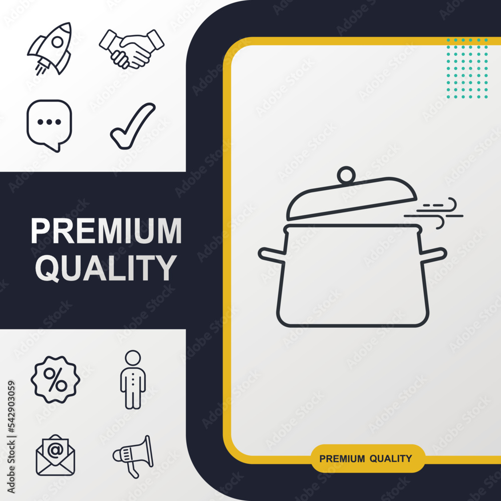 Naklejka premium Cooking pan icon graphic element. Modern design.