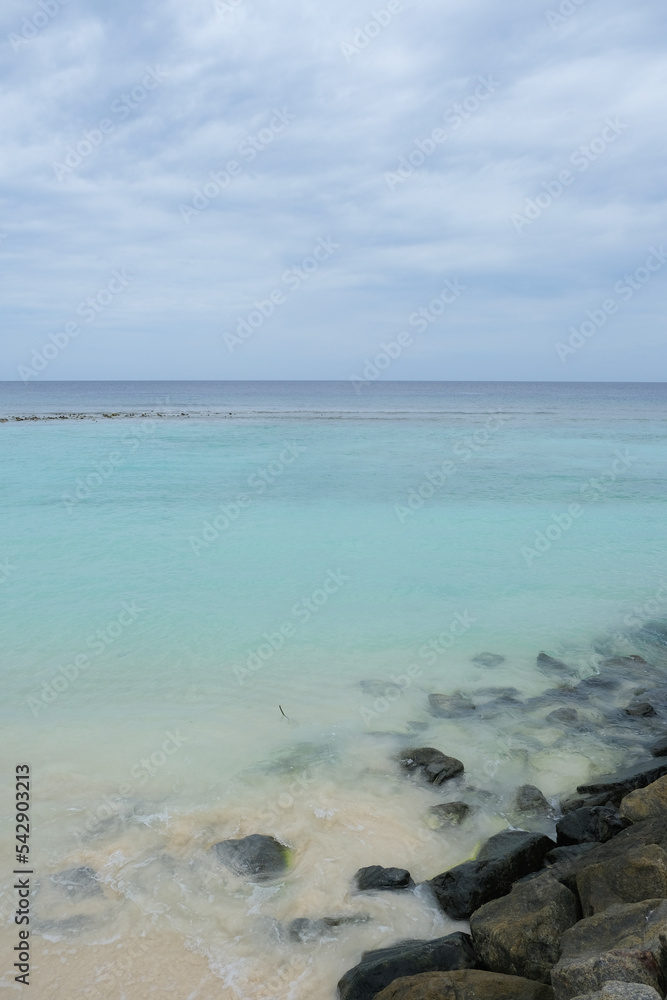 Obraz premium Rasdhoo is famous for its habitats of black and white tip reef sharks. It is a small island in Northern Ari Atoll with beautiful beaches.