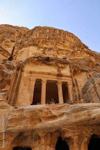close view of entrance to the painted house in little petra