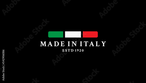 Made In Italy Label Vector or Made In Italy Stamp Vector. Simple design label or logo made in Italy for authentic Italy products.