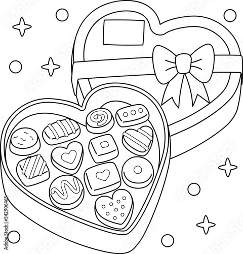 Valentines Day Chocolate Heart Coloring 