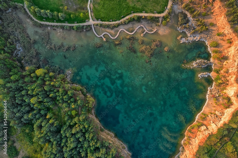 The famous footbridge - Maldives in Jaworzno. Open-pit mine, quarry.