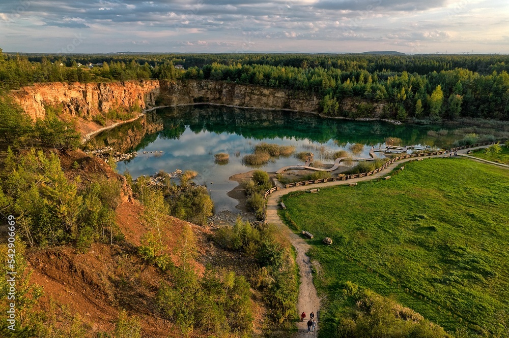 The famous footbridge - Maldives in Jaworzno. Open-pit mine, quarry.