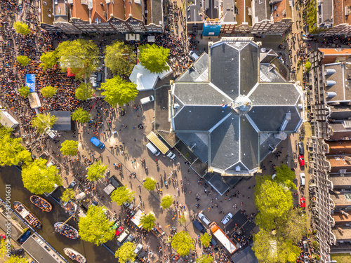 Canvas Print Noordermarkt Kings day