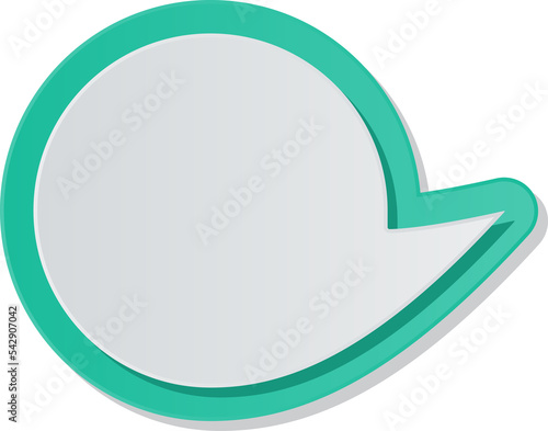 Round paper speech bubble.