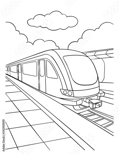 Train Coloring Page for Kids