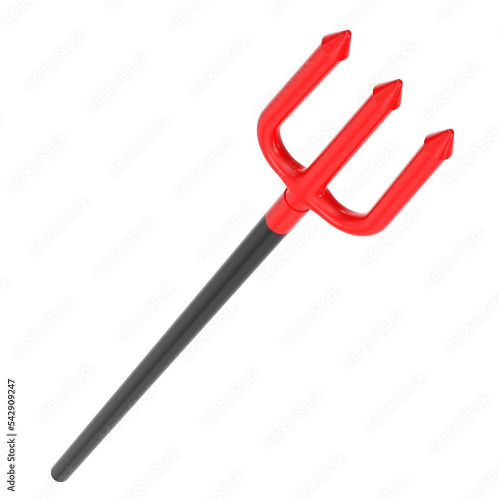 3d rendering illustration of a Devil pitchfork toy 3d rendering illustration of a Devil pitchfork toy