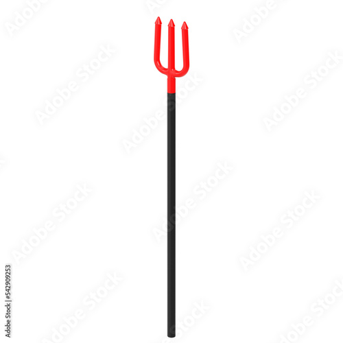 3d rendering illustration of a Devil pitchfork toy photo