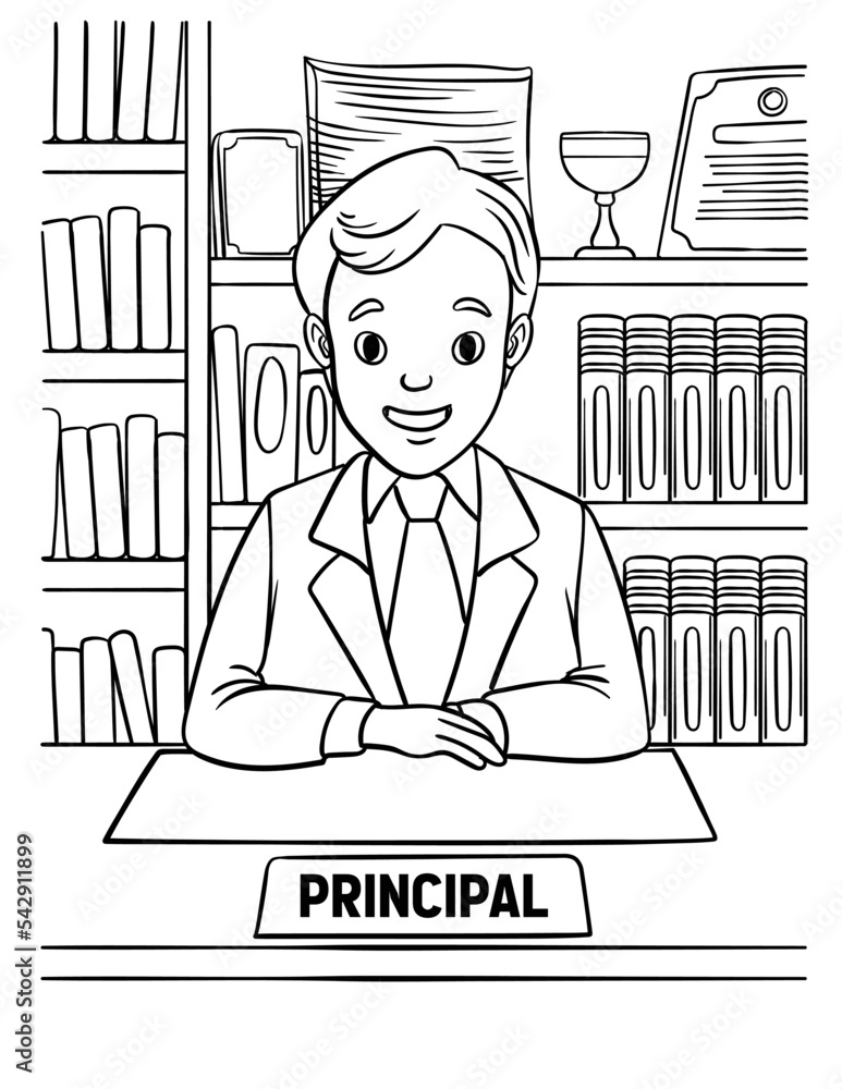 School Principal Coloring Page For Kids Stock Vector Adobe Stock school-principal-coloring-page-for-kids-stock-vector-adobe-stock