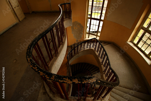 old stairway, lost place, abandoned, 