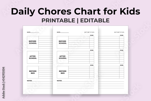 Daily Chores Chart for Kids
