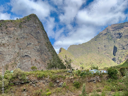 Paysage de montagne dans le cirque de Mafate sur l'île de la Réunion