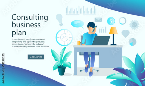 Illustration of discussing with business partners via smartphone Suitable for landing page, flyers, Infographics, And Other Graphic Related Assets-vector