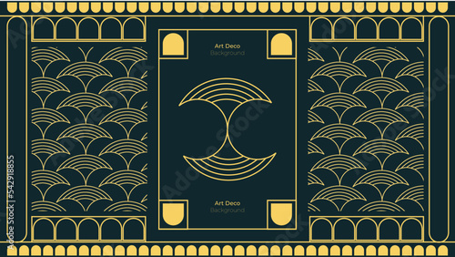 Art deco pattern black background