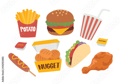 ジャンクフードのセット
