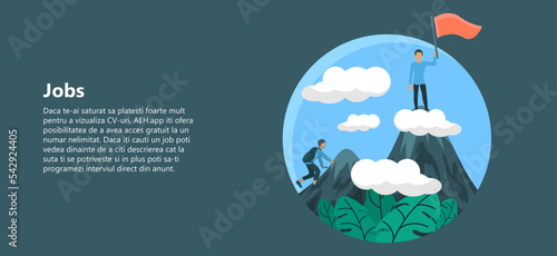 Illustration of the highest achievement Suitable for landing page, flyers, Infographics, And Other Graphic Related Assets-vector