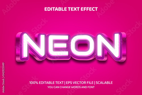 Neon Editable text effect