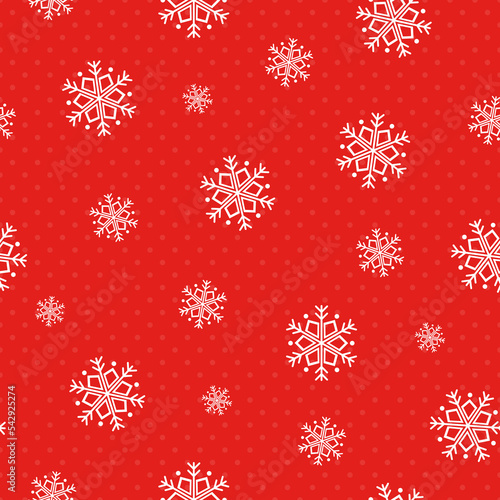 Christmas pattern. Seamless vector illustration with falling snowflakes. Wintry backdrop