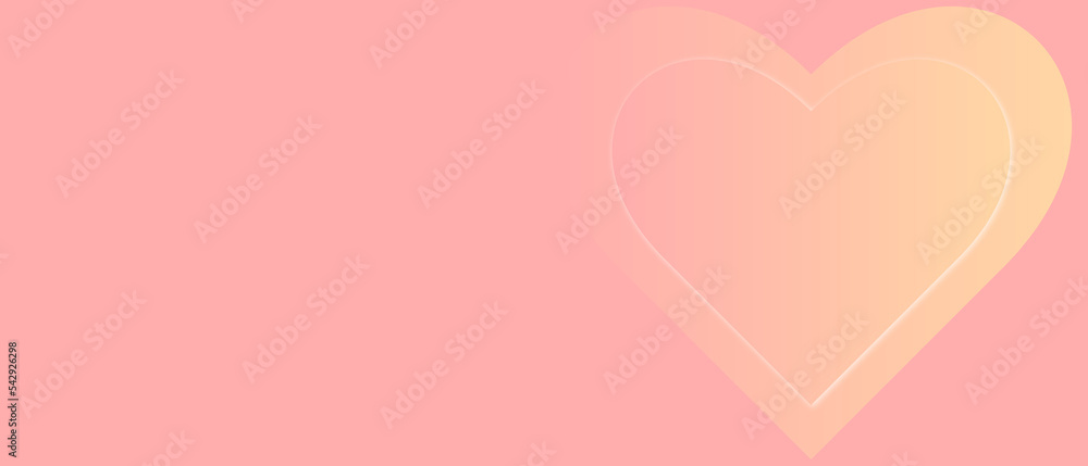 Hearts background, Love postcard design for text, Pastel color wallpaper, Abstract colorful background