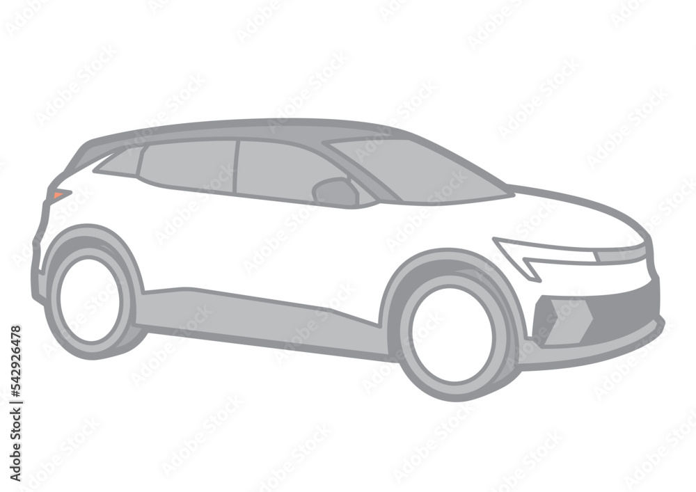 FRENCH SUV - VECTOR ILLUSTRATOR ON WHITE BACKGROUND - SPORTCAR_T130 : 542926478
