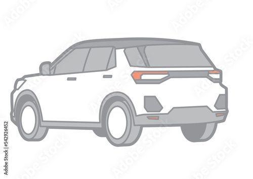 JAPANESE LIGHT SUV - VECTOR ILLUSTRATOR ON WHITE BACKGROUND - SPORTCAR_T127 : 542926452