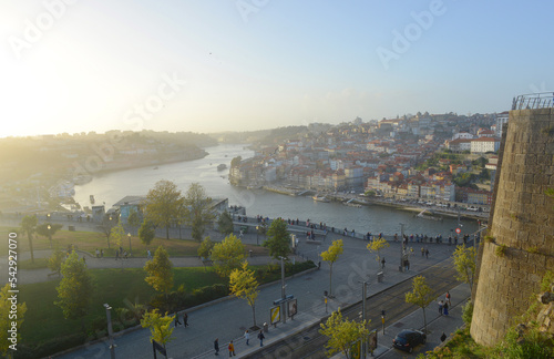Fototapeta Naklejka Na Ścianę i Meble -  Porto, Portugal 10-20-2022 view from Gaia over the river douro to the old town center