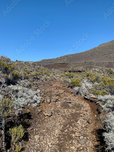 Sentier de randonnée GRR2, paysage volcanique, île de la Réunion