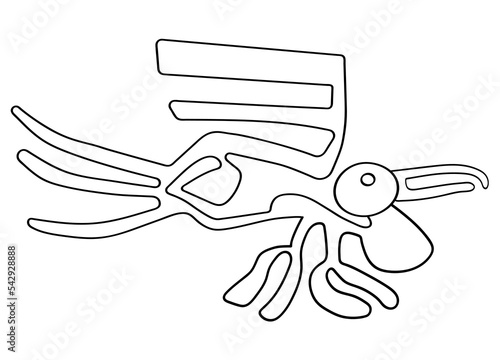 Geoglyph of the pelican from Nazca, Nazca lines, Peru