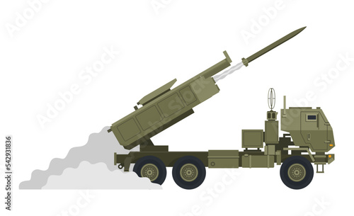 High mobility rocket system launching the missile
