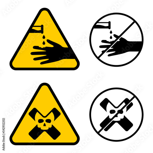 Non-corrosive and no harmful components signs
