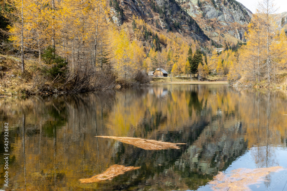 beautiful Maltatal in autum in the Hohe Tauern range, in Municipality Malta, Carinthia, Austria.