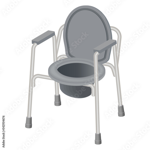 Toilet chair.A medical instrument for rehabilitation.Toilet chair for people with disabilities and the elderly.Vector illustration.