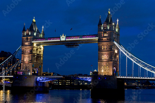 Tower Bridge in the evening, London, England