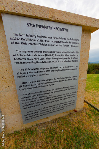 Turkish 57th regiment cemetery of Battle of Gallipoli (Canakkale Savasi),Canakkale (Dardanelles), Turkey photo