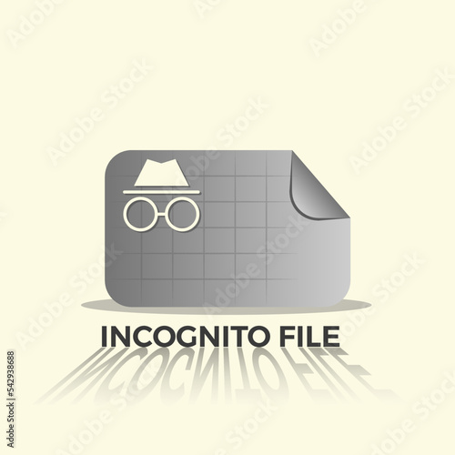 Incognito file icon. incognito sheet.